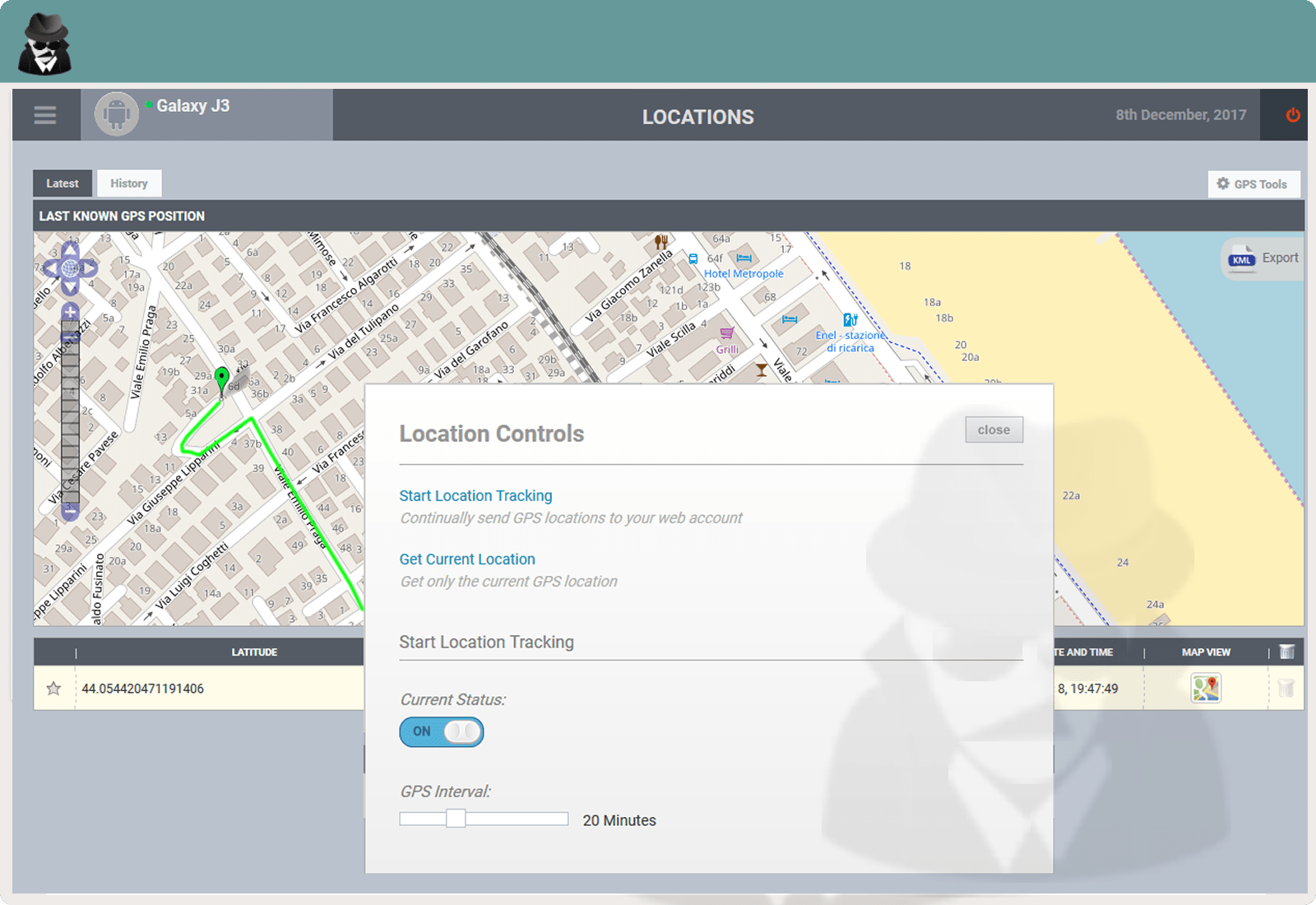 Real-time locations GPS