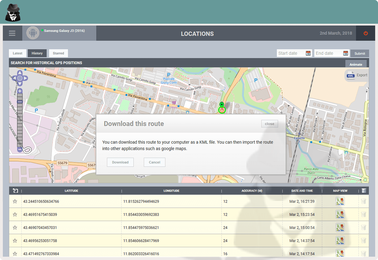 Save geolocation GPS